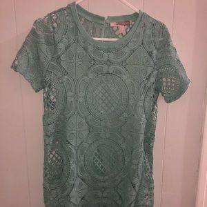 Teal crochet Forever21 Dress